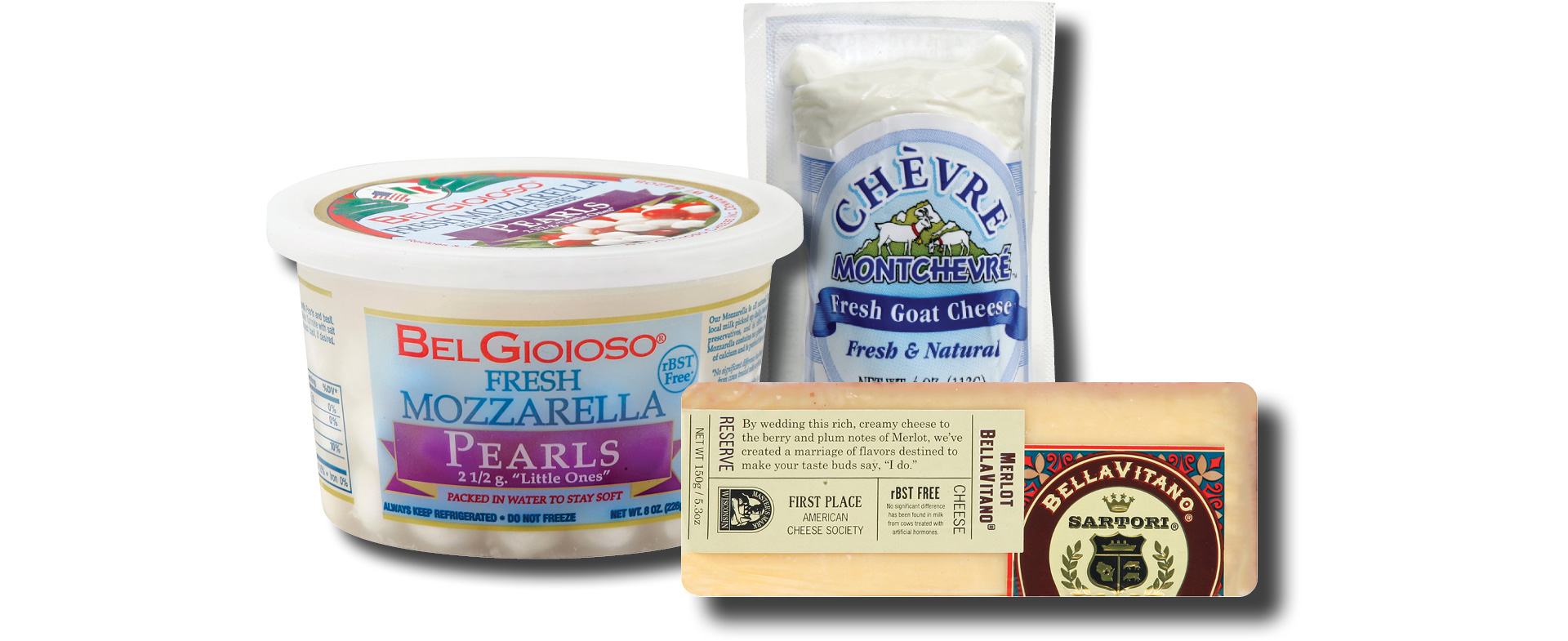 Specialty Cheese Product Collage
